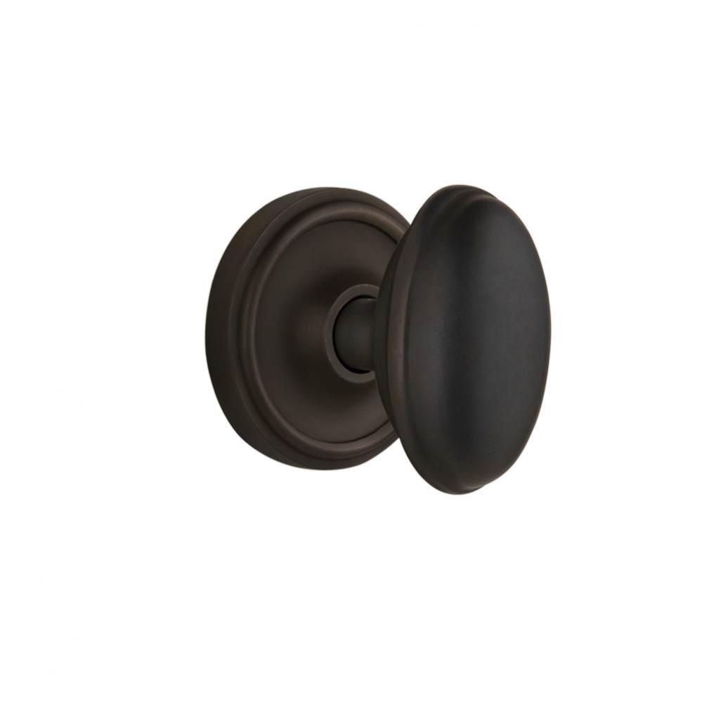 Nostalgic Warehouse Classic Rosette Privacy Homestead Door Knob in Oil-Rubbed Bronze