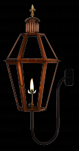 The Coppersmith MV30G-FT-FDF-GN - Mount Vernon 30 Gas-Fluted Top-Fleur De Lis Finial-Gooseneck