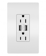 Legrand TM826USBWCC6 - radiant? 15A Tamper-Resistant USB Outlet, White