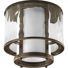 Progress P3941-20 - One Light Antique Bronze Distressed Clear Glass Outdoor Flush Mount