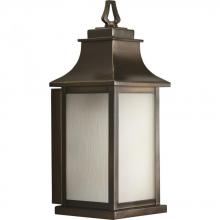 Progress P5953-108 - One Light Oil Rubbed Bronze Amber Etched Glass Wall Lantern