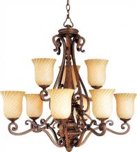 Maxim 12295VSAP - Nine Light Vanilla Swirl Glass Up Chandelier