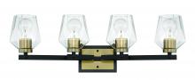 Craftmade 56904-FBSB - Avante Grand 4 Light Vanity in Flat Black/Satin Brass