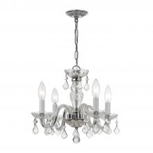  1064-CH-CL-S - Traditional Crystal 4 Light Swarovski Strass Crystal Polished Chrome Mini Chandelier