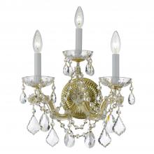 Crystorama 4403-GD-CL-S - Maria Theresa 3 Light Swarovski Strass Crystal Gold Sconce