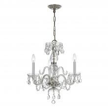  5044-CH-CL-S - Traditional Crystal 3 Light Swarovski Strass Crystal Polished Chrome Mini Chandelier