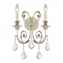  5112-OS-CL-S - Regis 2 Light Swarovski Strass Crystal Olde Silver Sconce