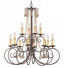  5212-DR-GTS - Crystorama Soho 12 Light Golden Teak Swarovski Strass Crystal Chandelier