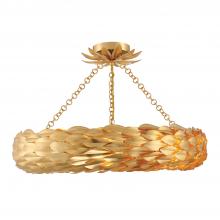 Crystorama 536-GA_CEILING - Broche 6 Light Antique Gold Semi Flush Mount