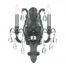 Crystorama 5563-PW-CL-SAQ - Dawson 2 Light Spectra Crystal Pewter Sconce