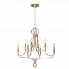 Crystorama 6768-DT - Garland 8 Light Crystal Bead Distressed Twilight Chandelier