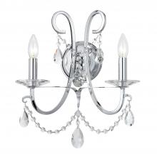  6822-CH-CL-S - Othello 2 Light Swarovski Strass Crystal Polished Chrome Sconce