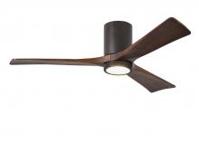 Matthews Fan Company IR3HLK-TB-WA-52 - Irene-3HLK three-blade flush mount paddle fan in Textured Bronze finish with 52” solid walnut to