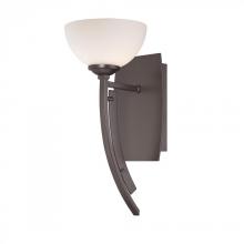 Quoizel JRO8601WT - One Light Western Bronze Etched Opal Glass Bathroom Sconce