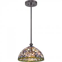 Quoizel TF1607SIB - One Light Imperial Bronze Tiffany Glass Down Pendant