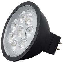 Satco Products Inc. S11398 - 6.5 Watt MR16 LED; Black Finish; 3000K; GU5.3 Base; 500 Lumens; 12 Volt