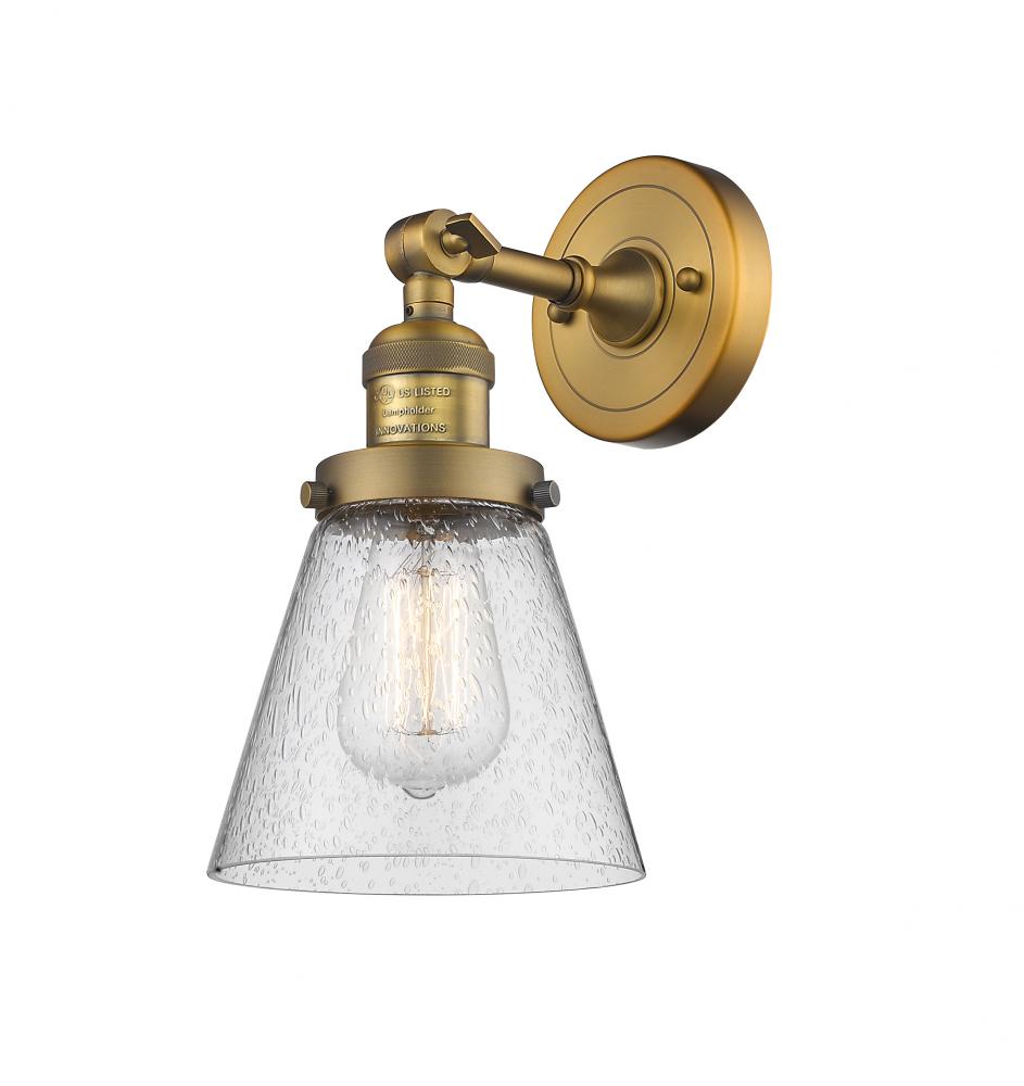 Cone - 1 Light - 6 inch - Brushed Brass - Sconce