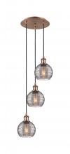 Innovations Lighting 113B-3P-AC-G1213-6SM - Athens Deco Swirl - 3 Light - 12 inch - Antique Copper - Cord hung - Multi Pendant