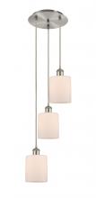  113B-3P-SN-G111 - Cobbleskill - 3 Light - 12 inch - Brushed Satin Nickel - Cord Hung - Multi Pendant