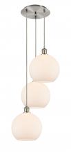 Innovations Lighting 113B-3P-SN-G121-10 - Athens - 3 Light - 17 inch - Brushed Satin Nickel - Cord Hung - Multi Pendant