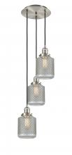  113F-3P-SN-G262 - Stanton - 3 Light - 13 inch - Brushed Satin Nickel - Cord hung - Multi Pendant