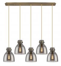 Innovations Lighting 125-410-1PS-BB-G412-8SM - Newton Bell - 5 Light - 40 inch - Brushed Brass - Linear Pendant