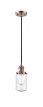 Innovations Lighting 201C-AC-G314-LED - Dover - 1 Light - 5 inch - Antique Copper - Cord hung - Mini Pendant