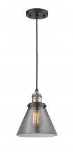 Innovations Lighting 201C-BAB-G43-LED - Cone - 1 Light - 8 inch - Black Antique Brass - Cord hung - Mini Pendant