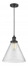 Innovations Lighting 201C-BK-G44-L - Cone - 1 Light - 12 inch - Matte Black - Cord hung - Mini Pendant