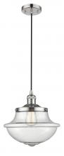  201C-PN-G544-LED - Oxford - 1 Light - 12 inch - Polished Nickel - Cord hung - Mini Pendant