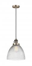 Innovations Lighting 201CSW-AB-G222-LED - Seneca Falls - 1 Light - 10 inch - Antique Brass - Cord hung - Mini Pendant