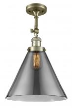 Innovations Lighting 201F-AB-G43-L - Cone - 1 Light - 12 inch - Antique Brass - Semi-Flush Mount