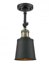 Innovations Lighting 201F-BAB-M9-BK-LED - Addison - 1 Light - 5 inch - Black Antique Brass - Semi-Flush Mount