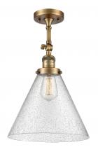 Innovations Lighting 201F-BB-G44-L-LED - Cone - 1 Light - 12 inch - Brushed Brass - Semi-Flush Mount