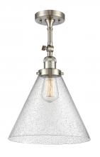 Innovations Lighting 201F-SN-G44-L-LED - Cone - 1 Light - 12 inch - Brushed Satin Nickel - Semi-Flush Mount