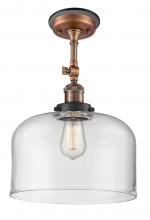 Innovations Lighting 201FBP-ACBK-G72-L - Bell - 1 Light - 12 inch - Antique Copper - Semi-Flush Mount