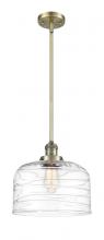  201S-AB-G713-L - Bell - 1 Light - 12 inch - Antique Brass - Stem Hung - Mini Pendant