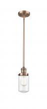 Innovations Lighting 201S-AC-G312-LED - Dover - 1 Light - 5 inch - Antique Copper - Stem Hung - Mini Pendant