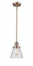 Innovations Lighting 201S-AC-G62-LED - Cone - 1 Light - 6 inch - Antique Copper - Stem Hung - Mini Pendant