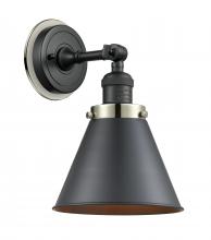 Innovations Lighting 203BK-BPPN-HRPN-M13-BK - Appalachian - 1 Light - 8 inch - Matte Black - Sconce