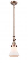  206-AC-G191 - Bellmont - 1 Light - 6 inch - Antique Copper - Stem Hung - Mini Pendant