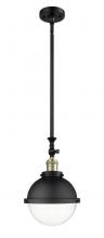 Innovations Lighting 206-BAB-HFS-82-BK-LED - Hampden - 1 Light - 9 inch - Black Antique Brass - Stem Hung - Mini Pendant