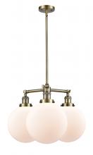 Innovations Lighting 207-AB-G201-10 - Beacon - 3 Light - 24 inch - Antique Brass - Stem Hung - Chandelier