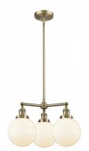 Innovations Lighting 207-AB-G201-8-LED - Beacon - 3 Light - 22 inch - Antique Brass - Stem Hung - Chandelier