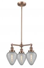 Innovations Lighting 207-AC-G165-LED - Geneseo - 3 Light - 26 inch - Antique Copper - Stem Hung - Chandelier