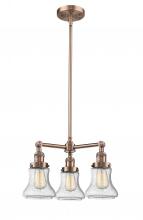 Innovations Lighting 207-AC-G194-LED - Bellmont - 3 Light - 18 inch - Antique Copper - Stem Hung - Chandelier