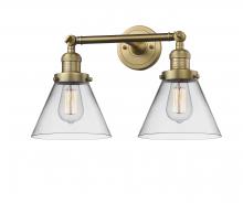 Innovations Lighting 208-BB-G42-LED - Cone - 2 Light - 18 inch - Brushed Brass - Bath Vanity Light