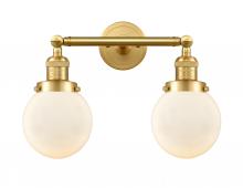 Innovations Lighting 208-SG-G201-6-LED - Beacon - 2 Light - 17 inch - Satin Gold - Bath Vanity Light