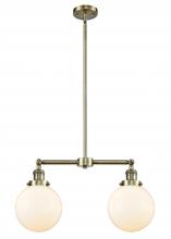 Innovations Lighting 209-AB-G201-8-LED - Beacon - 2 Light - 25 inch - Antique Brass - Stem Hung - Island Light