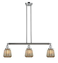 Innovations Lighting 213-PC-G146 - Chatham - 3 Light - 39 inch - Polished Chrome - Stem Hung - Island Light